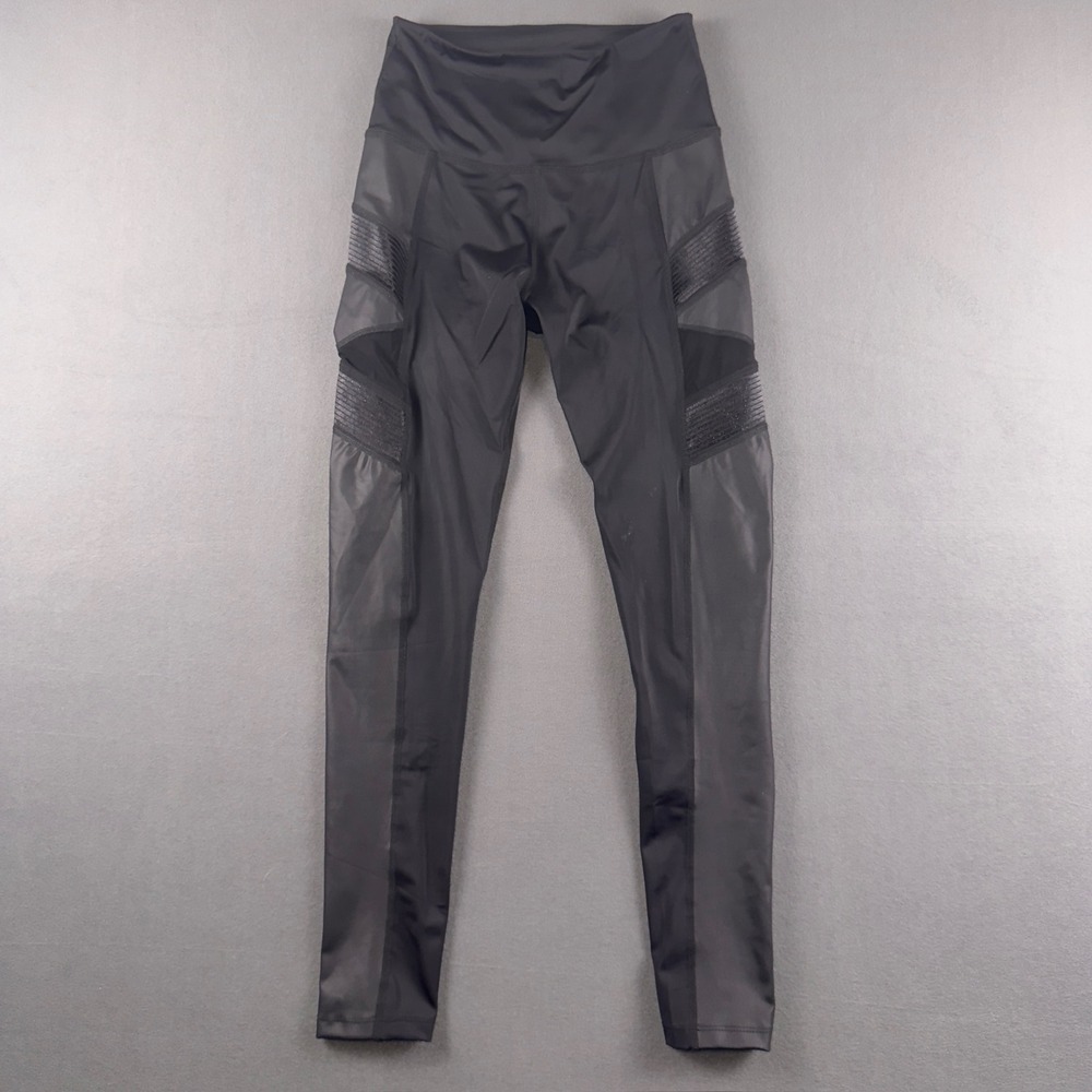 Beyond Yoga Black High-Waist Mesh Panel Leggings